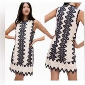 Kate Spade Black and White Zigzag Mini Dress